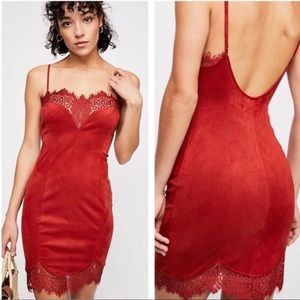NWT Free People Slip Dress Velour Tangerina